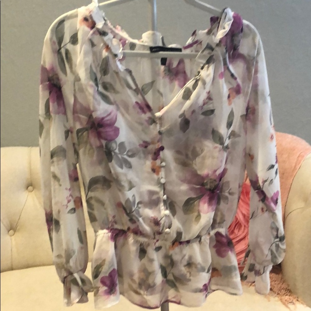 Peplum long sleeve blouse